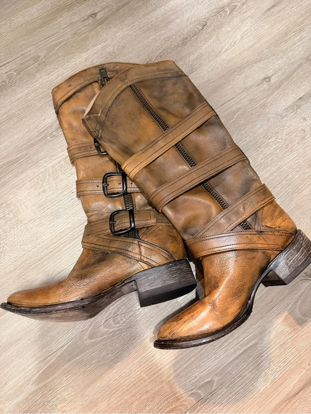Y2K Stetson Harness/Biker Style Leather Boots – Women’s Size 6 USA - Picture 4 of 5